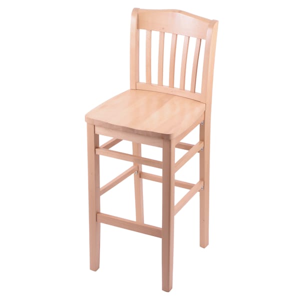 25" Counter Stool, Natural Finish, a Natural Seat